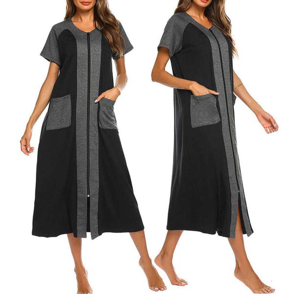 pocket aw2020 new women's color matching short sleeve zipper cardigan dress, Black;gray
pocket aw2020 new women's color matching short sleeve zipper cardigan dress, Black;gray