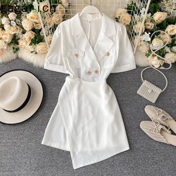 gagarich women dress fashion short sleeve 2020 summer new black white suit collar female causal waist down thin slim elegant1, Black;gray
gagarich women dress fashion short sleeve 2020 summer new black white suit collar female causal waist down thin slim elegant1, Black;gray