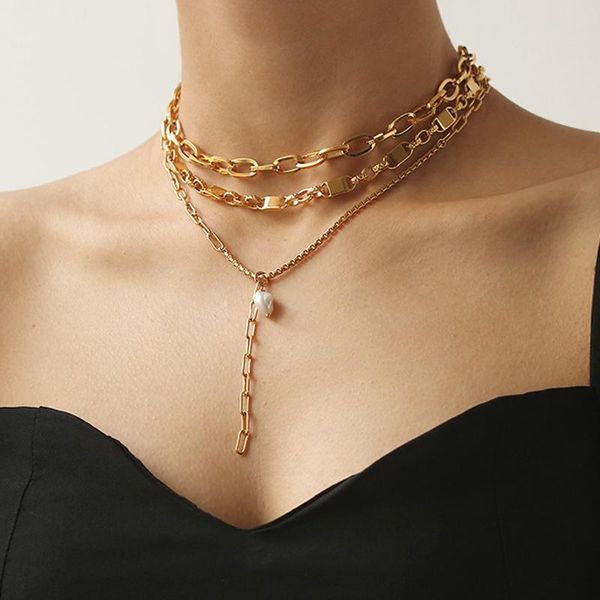 chains 2021 gold color link chain necklace pendants for women bohemia baroque pearl choker 43mm, Silver
chains 2021 gold color link chain necklace pendants for women bohemia baroque pearl choker 43mm, Silver