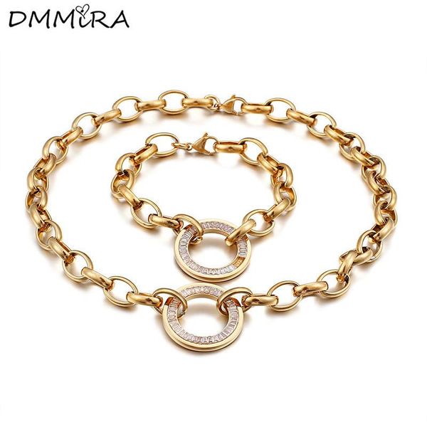 fashion women like color gold stainless steel round hollow cricle crystal hook-ups link chain bracelets necklace jewelry sets, Silver
fashion women like color gold stainless steel round hollow cricle crystal hook-ups link chain bracelets necklace jewelry sets, Silver