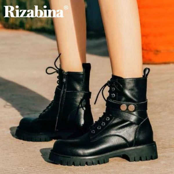 rizabina real leather women ankle boots round toe flats cross strap zipper shoes women fashion party winter footwear size 34-39, Black
rizabina real leather women ankle boots round toe flats cross strap zipper shoes women fashion party winter footwear size 34-39, Black
