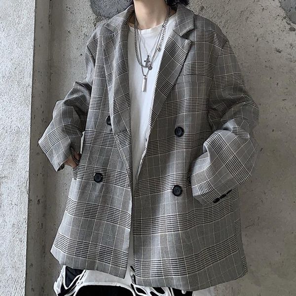 2021 new korean women plaid blazers and jackets winter casual office lady suit double breasted business female blazer coat i3vp, White;black
2021 new korean women plaid blazers and jackets winter casual office lady suit double breasted business female blazer coat i3vp, White;black