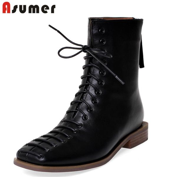 boots asumer 2021 full genuine leather square toe lace up riding autumn winter shoes ladies ankle, Black
boots asumer 2021 full genuine leather square toe lace up riding autumn winter shoes ladies ankle, Black