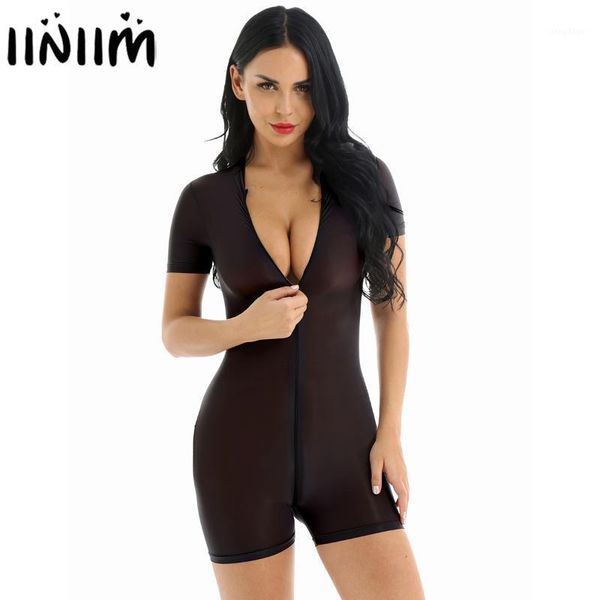 iiniim womens female see through sheer bodysuit night clubwear zipper short bodycon jumpsuit romper wetlook costumes1, Black;white
iiniim womens female see through sheer bodysuit night clubwear zipper short bodycon jumpsuit romper wetlook costumes1, Black;white