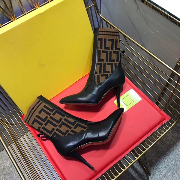 luxury fashion women knitting sock boots pointed high heel of 9.5cm shoes womens ankle boots ladies winter boots with box, Black
luxury fashion women knitting sock boots pointed high heel of 9.5cm shoes womens ankle boots ladies winter boots with box, Black