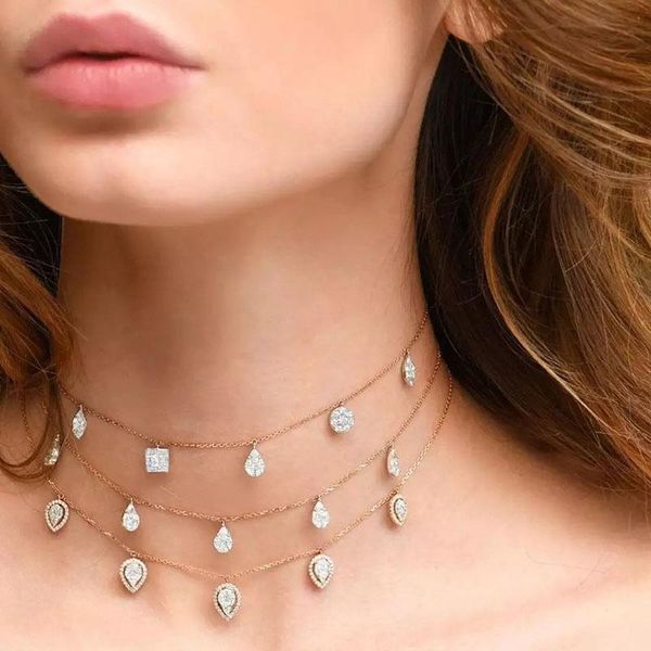 chokers funmode classic waterdrop shape cubic zircon pave choker pendant necklace for women party accessories wholesale fn205, Golden;silver
chokers funmode classic waterdrop shape cubic zircon pave choker pendant necklace for women party accessories wholesale fn205, Golden;silver