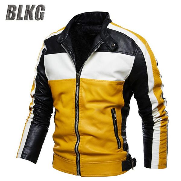 men's fur & faux blkg pu leather jacket men thick warm fleece winter patchwork stand collar coat eu size l-3xlveste cuir, Black
men's fur & faux blkg pu leather jacket men thick warm fleece winter patchwork stand collar coat eu size l-3xlveste cuir, Black