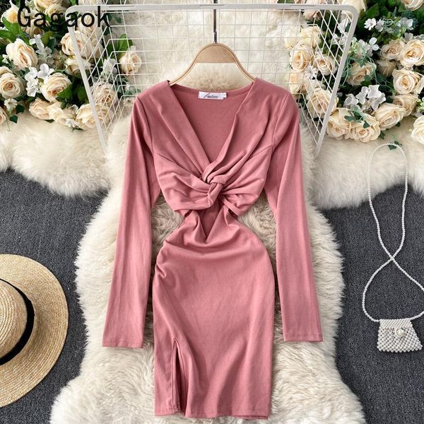 casual dresses gagaok women bodycon dress 2021 spring autumn solid full sheath empire mini fashion ladies korean wild vestidos1, Black;gray 
casual dresses gagaok women bodycon dress 2021 spring autumn solid full sheath empire mini fashion ladies korean wild vestidos1, Black;gray