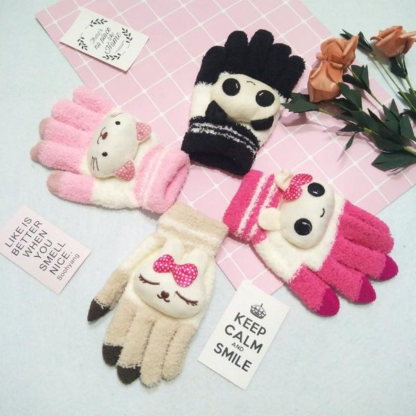 female winter warm cute cartoon panda cat knit gloves girl women fashion coral fleece full finger mittens gloves, Blue;gray
female winter warm cute cartoon panda cat knit gloves girl women fashion coral fleece full finger mittens gloves, Blue;gray