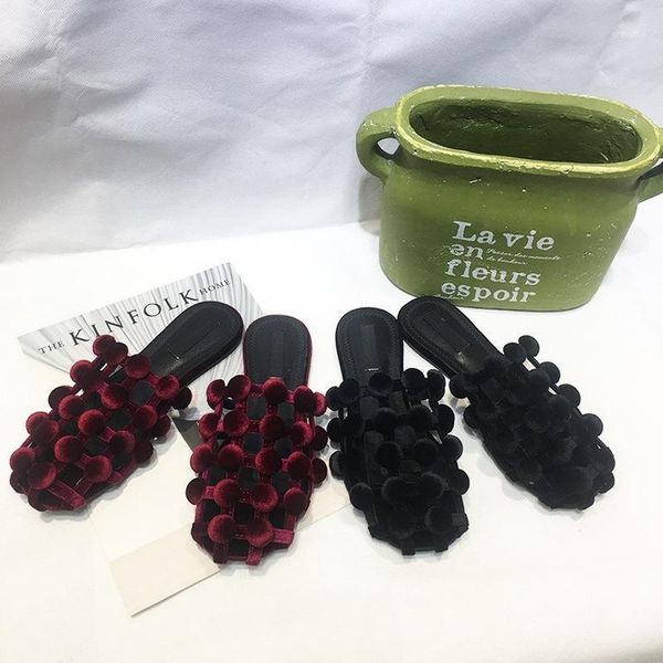 slippers womens silk velvet holes baotou slipper flats slides leather summer breathable shoes 3colors u021, Black
slippers womens silk velvet holes baotou slipper flats slides leather summer breathable shoes 3colors u021, Black