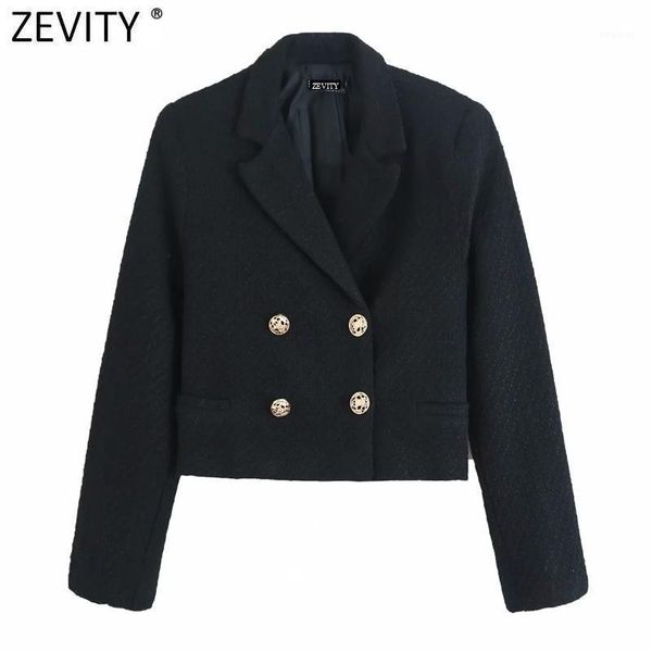 zevity autumn new women vintage tuen down collar tweed short coat female long sleeve double breasted slim jacket chic ct6131, Black;brown
zevity autumn new women vintage tuen down collar tweed short coat female long sleeve double breasted slim jacket chic ct6131, Black;brown