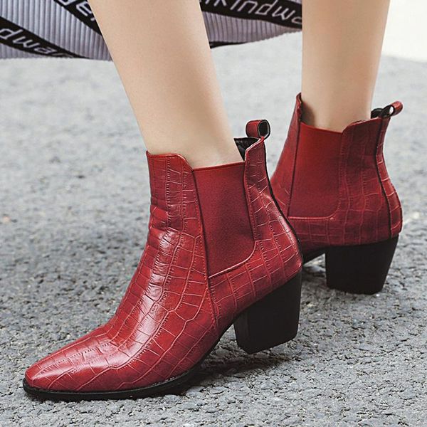 boots aiweiyi emboss pu leather ankle for women square toe party shoes female high heels red crocodile ladies, Black
boots aiweiyi emboss pu leather ankle for women square toe party shoes female high heels red crocodile ladies, Black