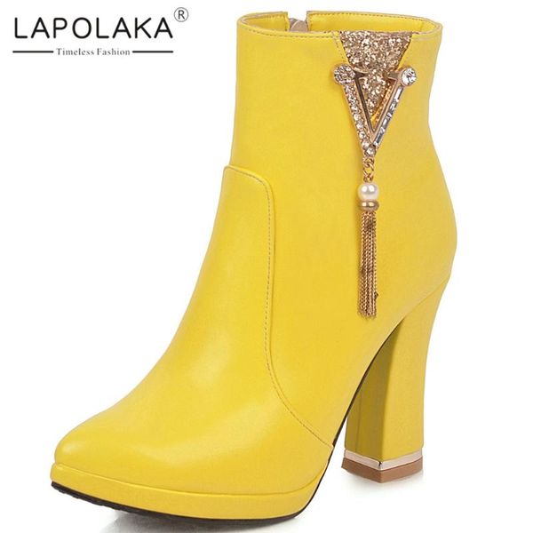 boots lapolaka fashion 2021 chunky high heels ankle woman shoes platform metal decoration women, Black
boots lapolaka fashion 2021 chunky high heels ankle woman shoes platform metal decoration women, Black