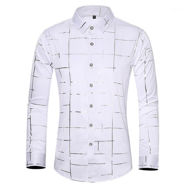 men's casual shirts 2021 autumn fashion gold striped for men plus size 7xl long sleeve luxury shirt male1, White;black
men's casual shirts 2021 autumn fashion gold striped for men plus size 7xl long sleeve luxury shirt male1, White;black