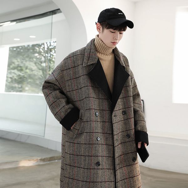 new 2021 winter listing men's long woolen jacket extra loose knee trellice grey peacoat frete c7z0, Black
new 2021 winter listing men's long woolen jacket extra loose knee trellice grey peacoat frete c7z0, Black
