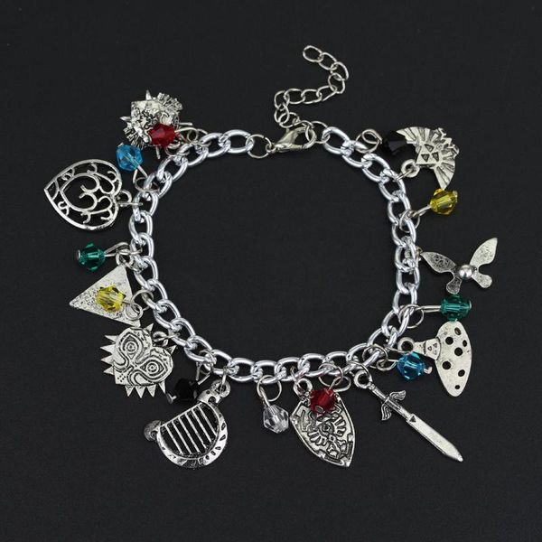 dongsheng the legend of zelda skyward triforce shield majoras charm bracelet gifts for men and women movie jewelry-25, Black
dongsheng the legend of zelda skyward triforce shield majoras charm bracelet gifts for men and women movie jewelry-25, Black