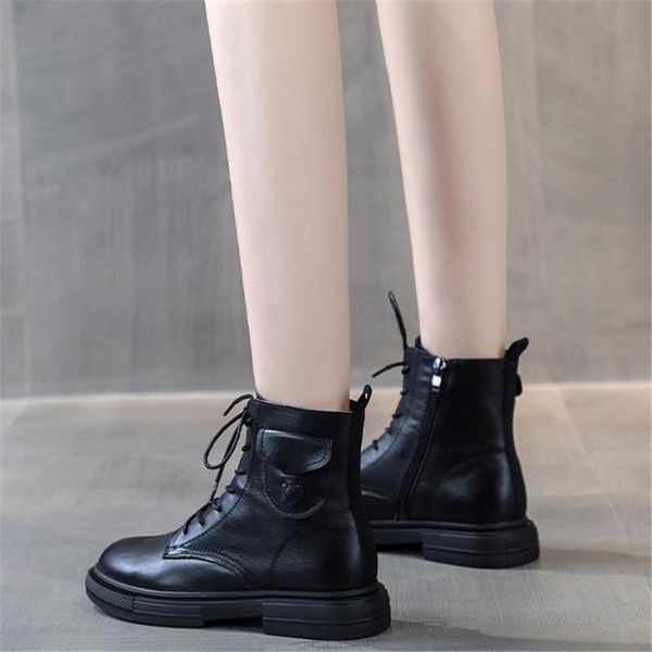 boots women's leather autumn / winter 2021 british style plush flat bottom boot, Black
boots women's leather autumn / winter 2021 british style plush flat bottom boot, Black