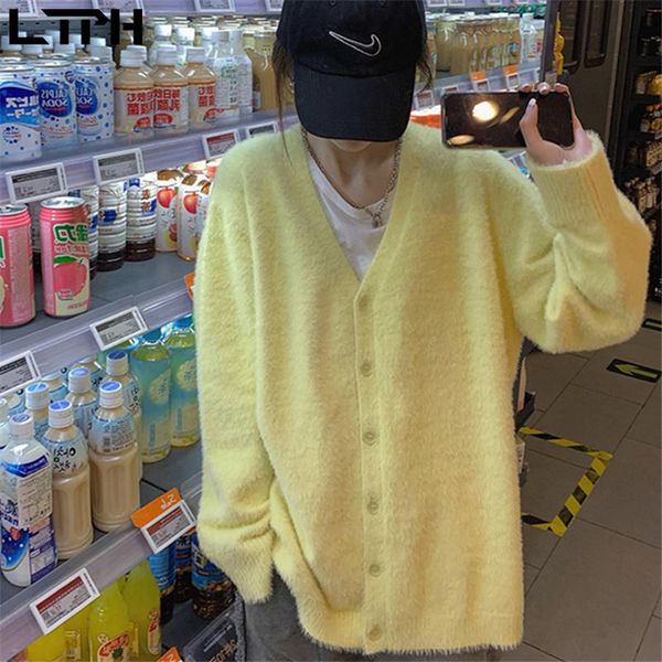 ltph 2021 autumn winter new arrival fashion korean loose all-match mohair knitted cardigan women solid color sweater jacket coat, White
ltph 2021 autumn winter new arrival fashion korean loose all-match mohair knitted cardigan women solid color sweater jacket coat, White