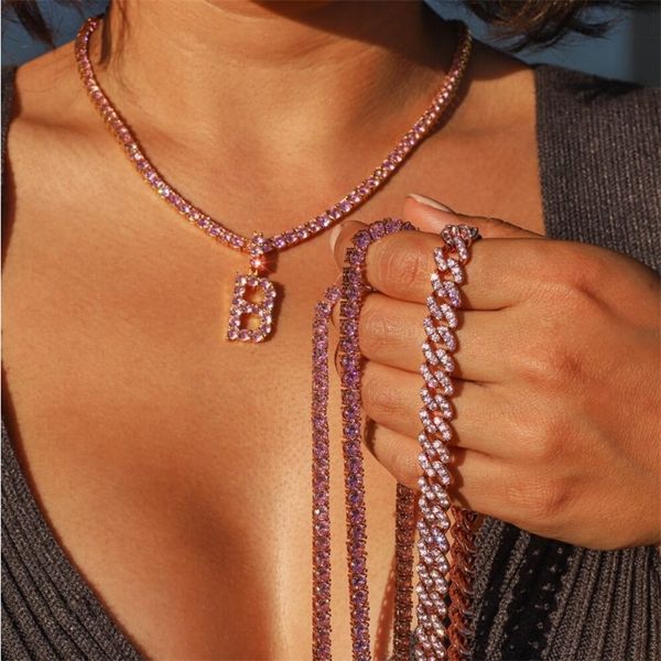 pink pinky cz 26 alphabet pendant necklace tennis chain intial letter name girl women cubic zirconia hiphop jewelry 201014, Silver
pink pinky cz 26 alphabet pendant necklace tennis chain intial letter name girl women cubic zirconia hiphop jewelry 201014, Silver