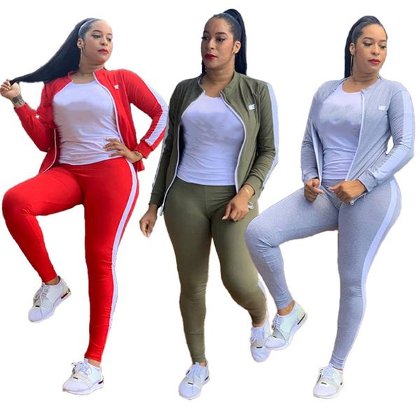 women sweat suit solid color outfits letter 2 piece sets long sleeve jacket+leggings fall winter clothing casual jogging suit 3587, White
women sweat suit solid color outfits letter 2 piece sets long sleeve jacket+leggings fall winter clothing casual jogging suit 3587, White
