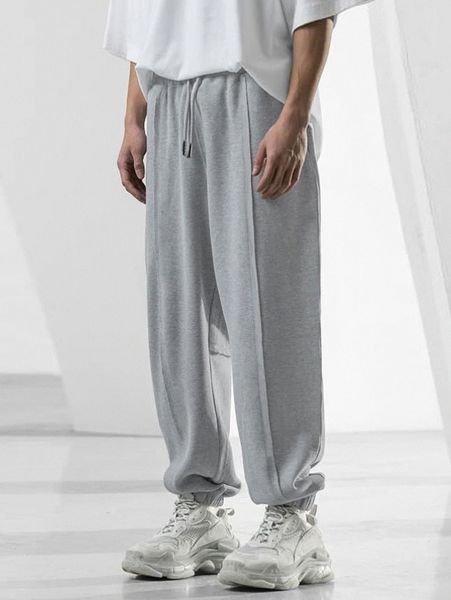 men seam detail drawstring waist sweatpants 94zk#, Black
men seam detail drawstring waist sweatpants 94zk#, Black