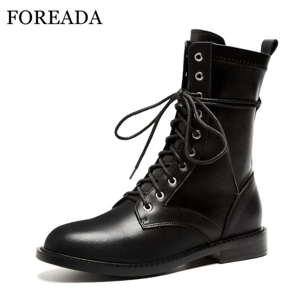 boots foreada genuine leather women punk lace up motorcycle winter round toe thick heel ankle ladies shoes black
boots foreada genuine leather women punk lace up motorcycle winter round toe thick heel ankle ladies shoes black