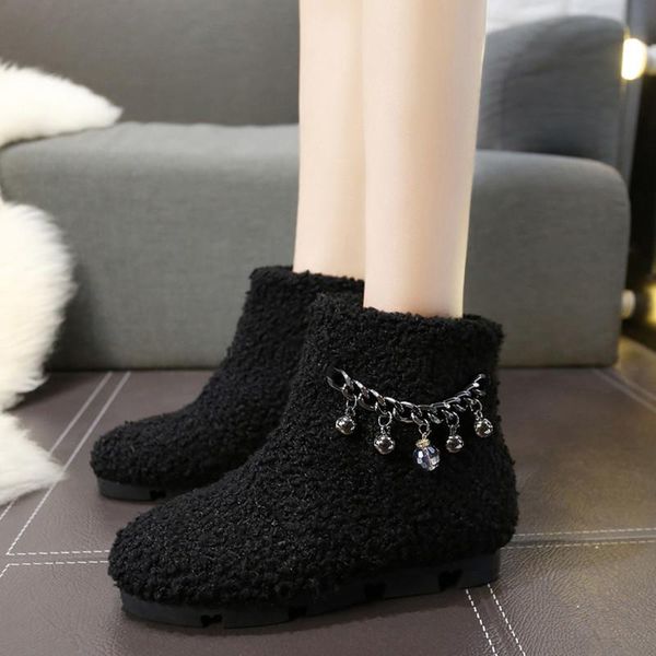 boots 2021 winter models wild thick bottom increase lamb wool plus velvet warm short children, Black
boots 2021 winter models wild thick bottom increase lamb wool plus velvet warm short children, Black