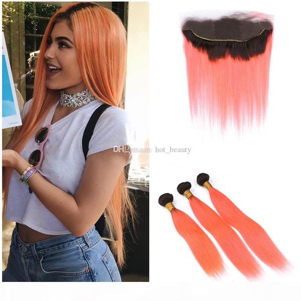 orange virgin human hair weaves with lace frontal dark roots straight orange ombre hair extensions with lace frontal closure, Black
orange virgin human hair weaves with lace frontal dark roots straight orange ombre hair extensions with lace frontal closure, Black