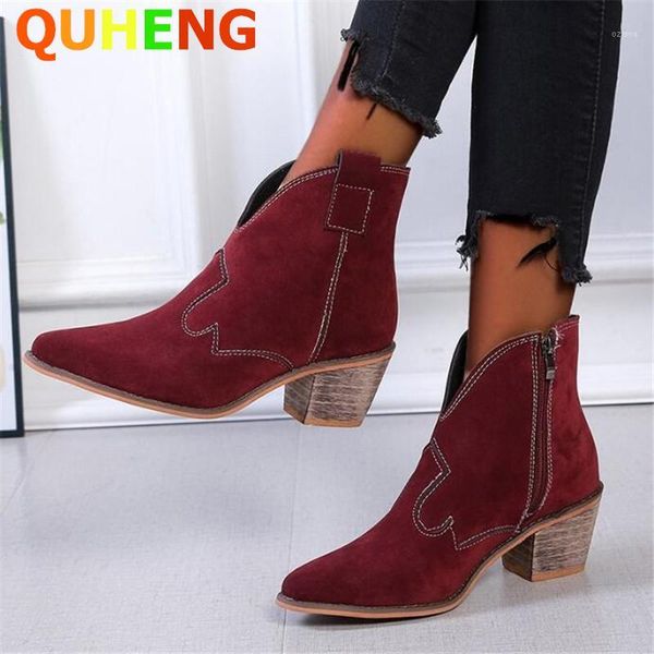 boots autumn women fashion sewing thread splicing ladies pointed side zipper ankle 2021 wild suede mujer1, Black
boots autumn women fashion sewing thread splicing ladies pointed side zipper ankle 2021 wild suede mujer1, Black