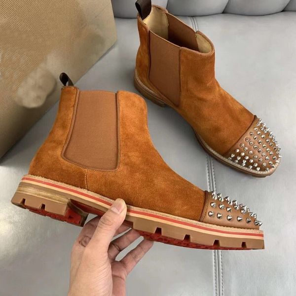 fashion new style redbottom sneaker men boots spikes suede leather men rivet shoes super perfect melon motorcycle ankle boot fo men size, Black
fashion new style redbottom sneaker men boots spikes suede leather men rivet shoes super perfect melon motorcycle ankle boot fo men size, Black