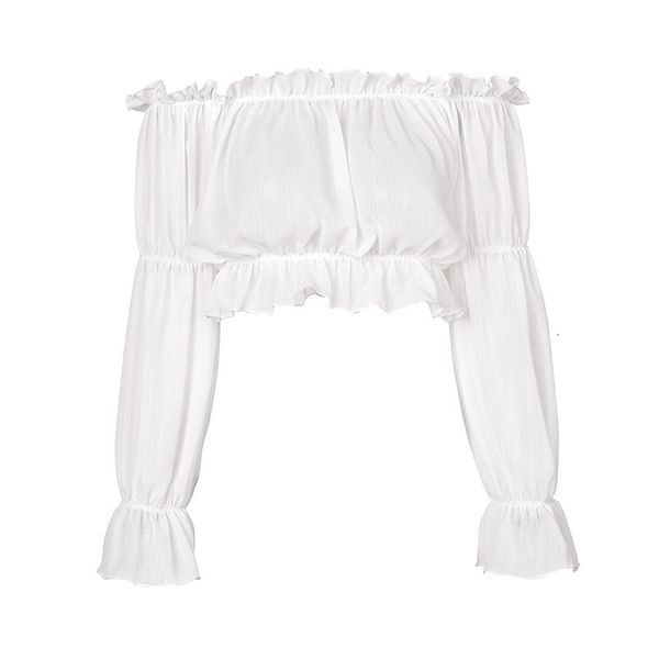 2021 new summer very outside the shoulder chiffon blusa short like enlargement sleeved elegant trecho busto and shirt women belt kf1r, White
2021 new summer very outside the shoulder chiffon blusa short like enlargement sleeved elegant trecho busto and shirt women belt kf1r, White