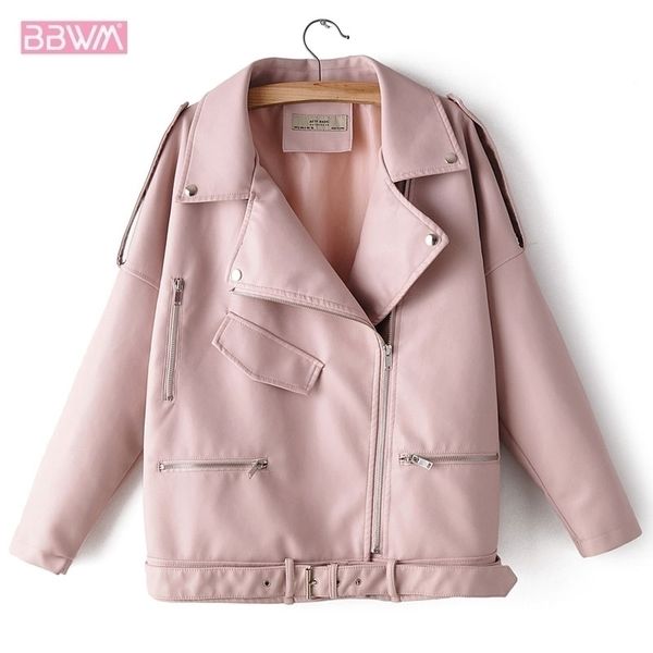 pu long sleeve lapel loose belt zipper locomotive windproof women's jacket winter korean chic pink female coat black beige 201109, Black;brown
pu long sleeve lapel loose belt zipper locomotive windproof women's jacket winter korean chic pink female coat black beige 201109, Black;brown