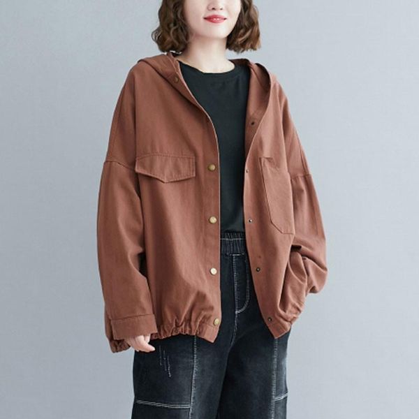 oversized women casual jackets new arrival 2021 korean simple style solid color loose female cotton hooded outerwear coats s2372, Black;brown
oversized women casual jackets new arrival 2021 korean simple style solid color loose female cotton hooded outerwear coats s2372, Black;brown