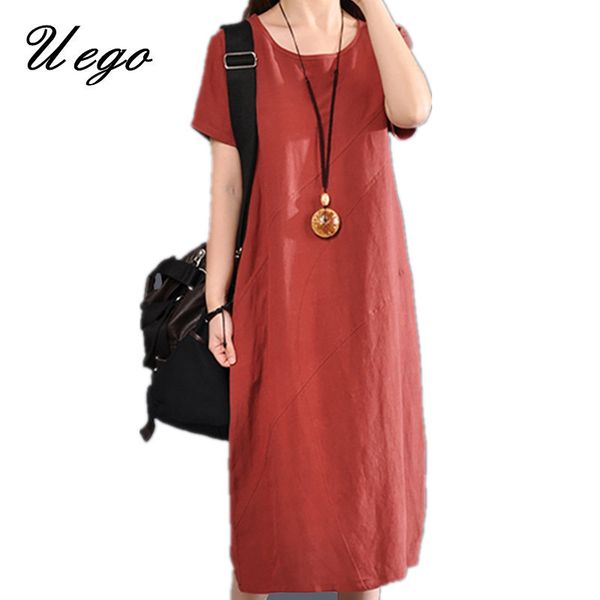 2019 new arrival cotton linen summer dress solid color loose ladies casual dress plus size women midi dress female vestidos t190608, Black;pink
2019 new arrival cotton linen summer dress solid color loose ladies casual dress plus size women midi dress female vestidos t190608, Black;pink