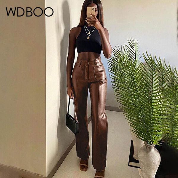 wdboo retro england brown faux leather straight pants women high waist elastic fitness winter pants women long trousers, Black;white
wdboo retro england brown faux leather straight pants women high waist elastic fitness winter pants women long trousers, Black;white
