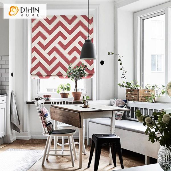 curtain & drapes dihin home geometric curtains thickening roman shutter double layer shade blinds custom made