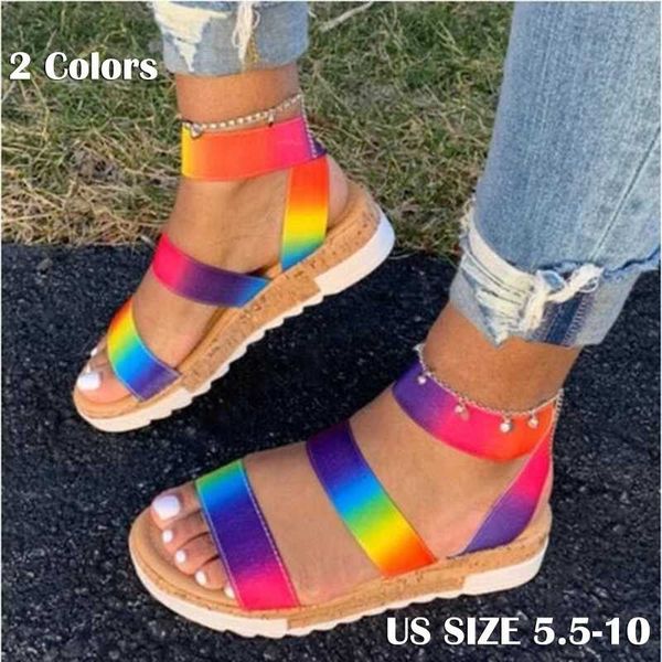 summer new women's casual wedge multicolor patchwork sandals open toe color matching roman mid heel beach shoes designer flats, Black
summer new women's casual wedge multicolor patchwork sandals open toe color matching roman mid heel beach shoes designer flats, Black
