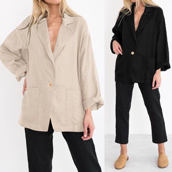 women's suits & blazers thin 2021 zanzea stylish coats style long sleeve outwears female lapel single button jackets plus size, White;black
women's suits & blazers thin 2021 zanzea stylish coats style long sleeve outwears female lapel single button jackets plus size, White;black