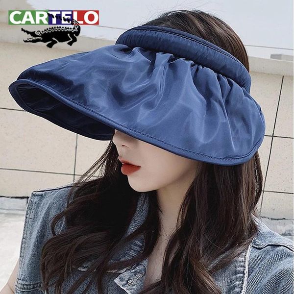 wide brim hats cartelo 2021 sunscreen shell hat female sunshade big eaves anti ultraviolet sun band summer, Blue;gray
wide brim hats cartelo 2021 sunscreen shell hat female sunshade big eaves anti ultraviolet sun band summer, Blue;gray