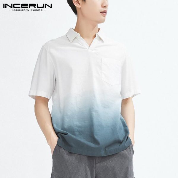 men's t-shirts incerun men fashion gradient casual short sleeve lapel cotton t shirts man summer pockets blusas loose breathable 1, White;black
men's t-shirts incerun men fashion gradient casual short sleeve lapel cotton t shirts man summer pockets blusas loose breathable 1, White;black