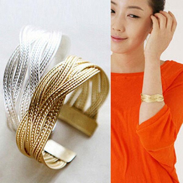 popular silver plated wide braided wicker spike metal alloy women's bangle bracelets jn04111, Black 
popular silver plated wide braided wicker spike metal alloy women's bangle bracelets jn04111, Black