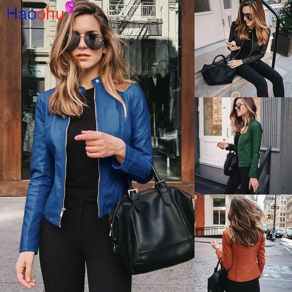 haoohu jacket women zippers spring autumn women's pu leather jacket motor biker coat female oversized, Black;brown
haoohu jacket women zippers spring autumn women's pu leather jacket motor biker coat female oversized, Black;brown
