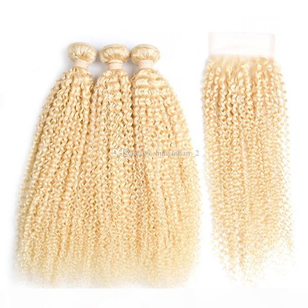 blonde kinky curly human hair weft with lace closure #613 blonde kinky curly 4*4 lace closure with bundles 4pcs lot, Black;brown 
blonde kinky curly human hair weft with lace closure #613 blonde kinky curly 4*4 lace closure with bundles 4pcs lot, Black;brown