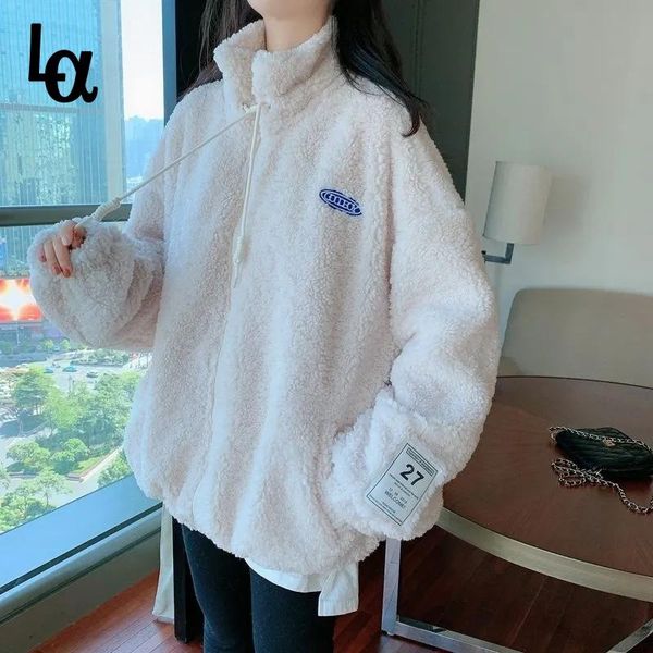 women's fur & faux luck a 2021 winter women thick warm lamb coat ladys zipper pink oversize jackets female casual loose streetwear, Black
women's fur & faux luck a 2021 winter women thick warm lamb coat ladys zipper pink oversize jackets female casual loose streetwear, Black