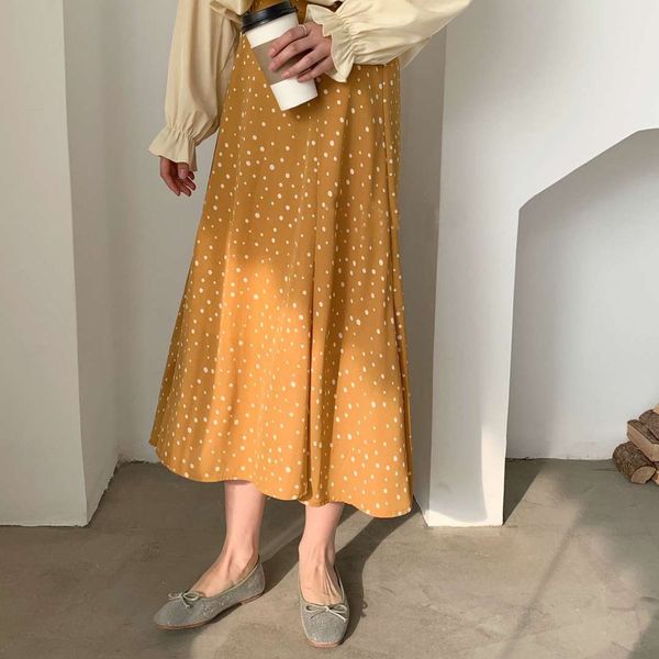 ies chiffon skirts women polka dot printing midi skirts white black korean woman a-line faldas streetwear q1209
ies chiffon skirts women polka dot printing midi skirts white black korean woman a-line faldas streetwear q1209