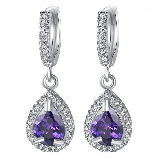 fashion lady water drop earring classic purple stone drop - shaped dangle earrings jewelry for women party gift1, Silver
fashion lady water drop earring classic purple stone drop - shaped dangle earrings jewelry for women party gift1, Silver