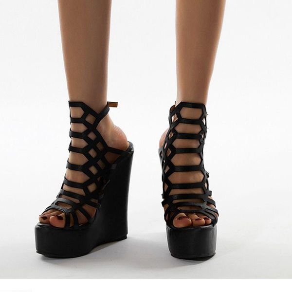 dress shoes 2021 wedges sandals women wedge platform black grid shaped hollowing out high heels pumps big size1
dress shoes 2021 wedges sandals women wedge platform black grid shaped hollowing out high heels pumps big size1