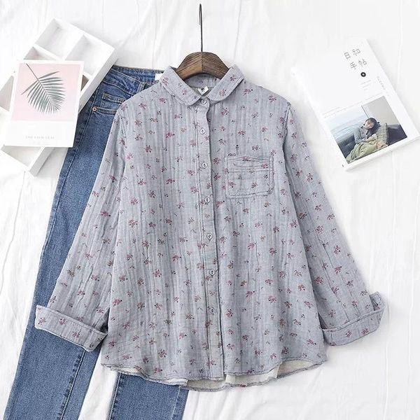 women's blouses & shirts spring and autumn 2021 cotton shirt small flower long sleeve loose versatile retro blouse 20348, White
women's blouses & shirts spring and autumn 2021 cotton shirt small flower long sleeve loose versatile retro blouse 20348, White
