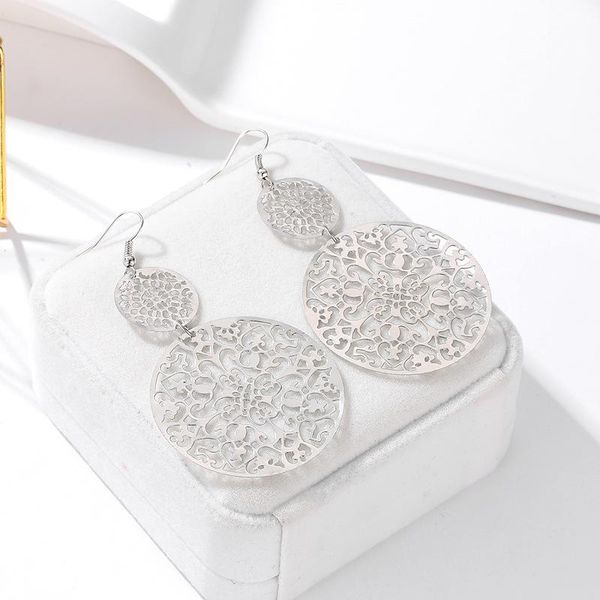 dangle & chandelier vintage openwork disc earrings ear drop frosted jewelry for women party wedding ac889, Silver
dangle & chandelier vintage openwork disc earrings ear drop frosted jewelry for women party wedding ac889, Silver