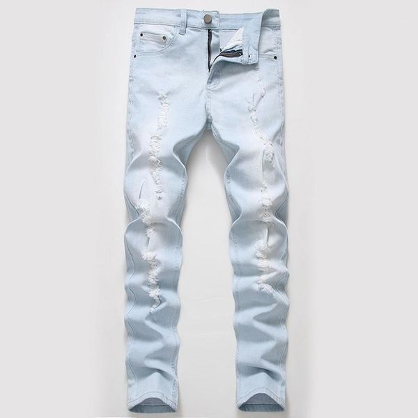 fashion streetwear mens jeans male directly canister elastic force pants light blue holes men's hip hop jean1
fashion streetwear mens jeans male directly canister elastic force pants light blue holes men's hip hop jean1
